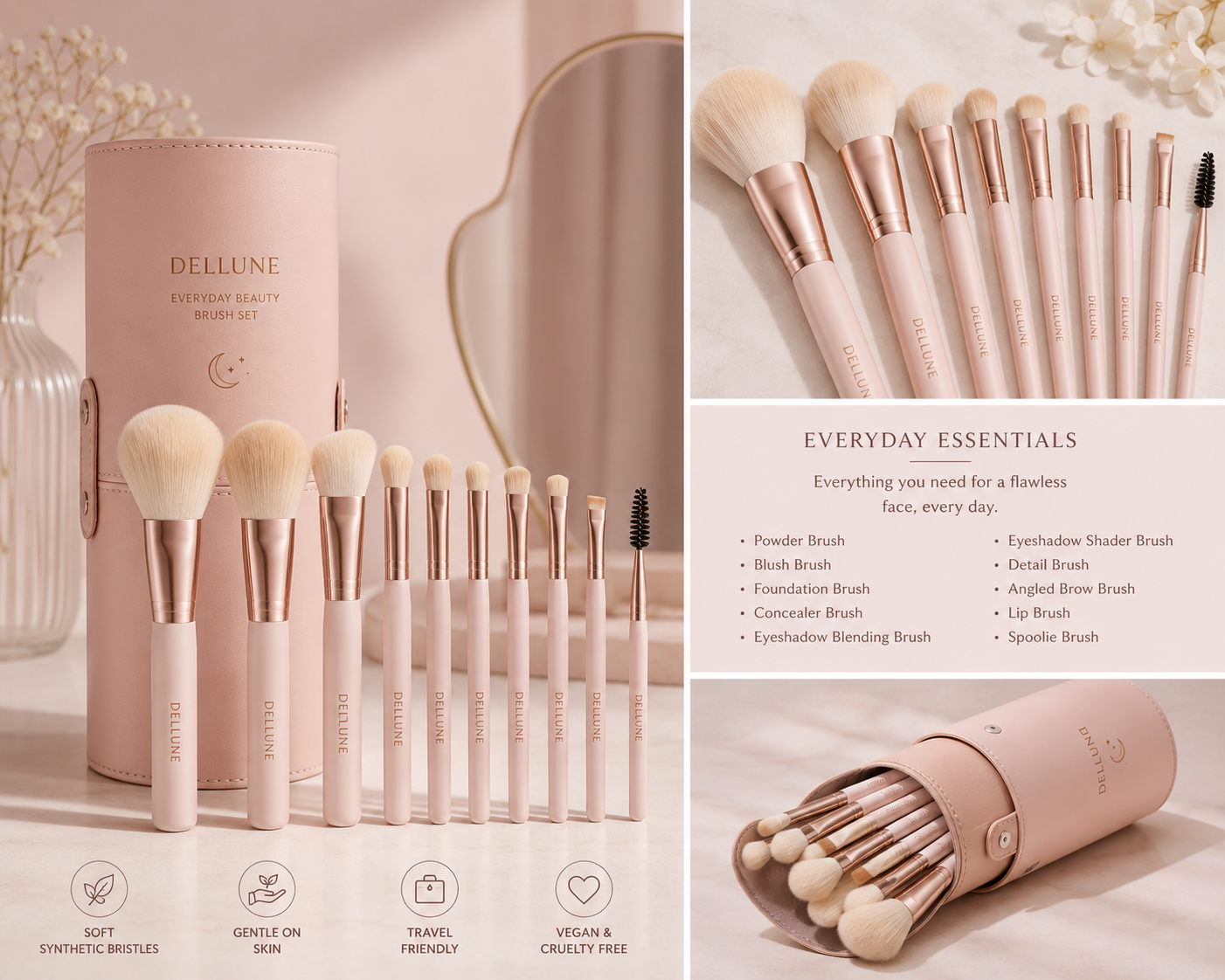 Dellune Everyday Beauty Brush Set